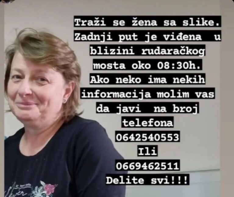 Nestala žena u severnom delu Mitrovice, porodica traži&hellip;