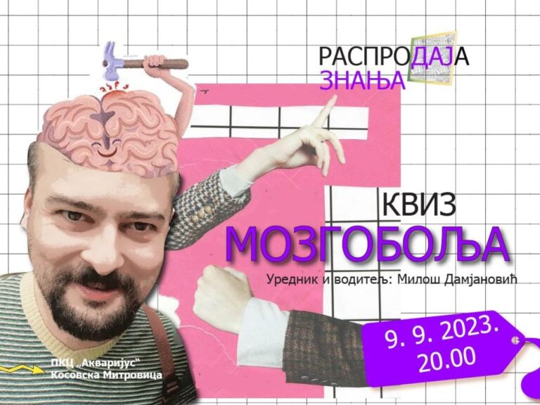 Kviz znanja “Mozgobolja” od 9. septembra u PKC&hellip;