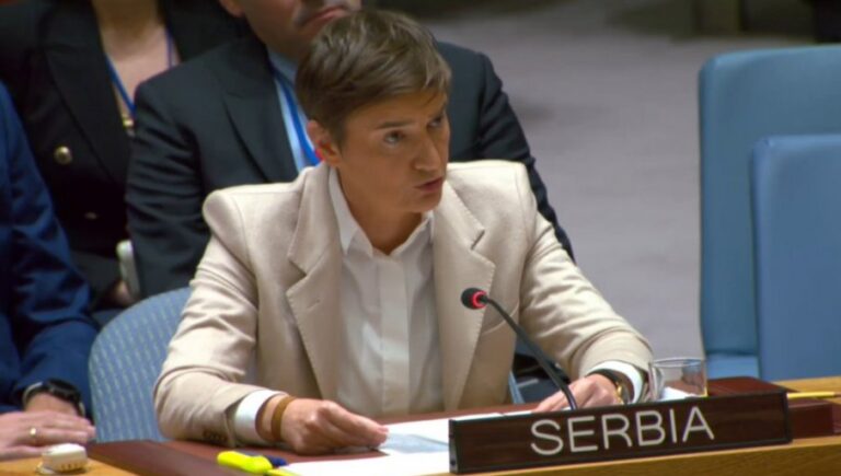 Brnabićeva pred SB UN: Srbi na KiM izloženi političkom, pravnom, institucionalnom i fizičkom nasilju