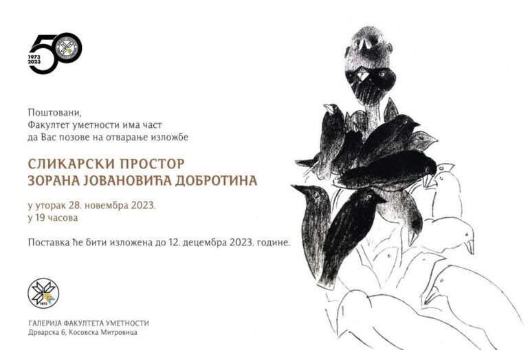 Izložba “Slikarski prostor Zorana Jovanovića Dobrotina” sutra na Fakultetu umetnosti u Mitrovici
