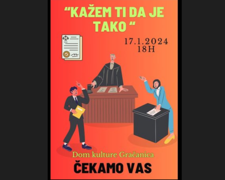 Predstava „Kažem ti da je tako“ sutra u Gračanici