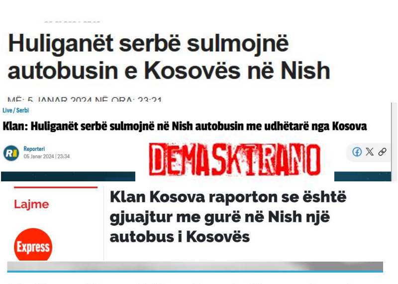 Oštećen autobus, „srpski huligani“ i ptica