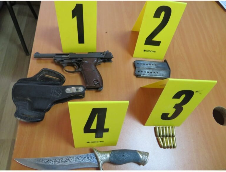 Policija u Vučitrnu zaplenila pištolj, municiju i nož