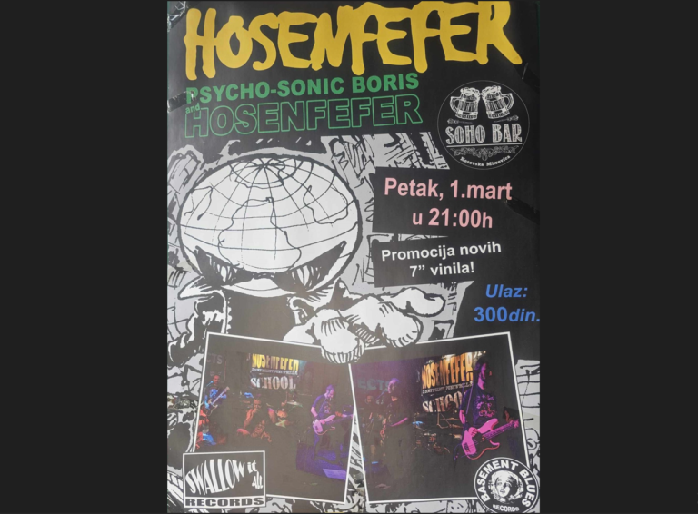 „Hosenfefer” i „Psycho-Sonic Boris” u petak u Soho baru