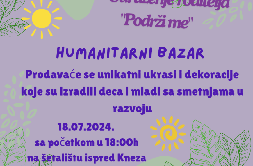 Kosovska Mitrovica: Humanitarni bazar Udruženja „Podrži me“ u četvrtak