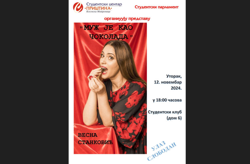 Monodrame „Muž je kao čokolada“ i „Milunka“ večeras i sutra u Kosovskoj Mitrovici