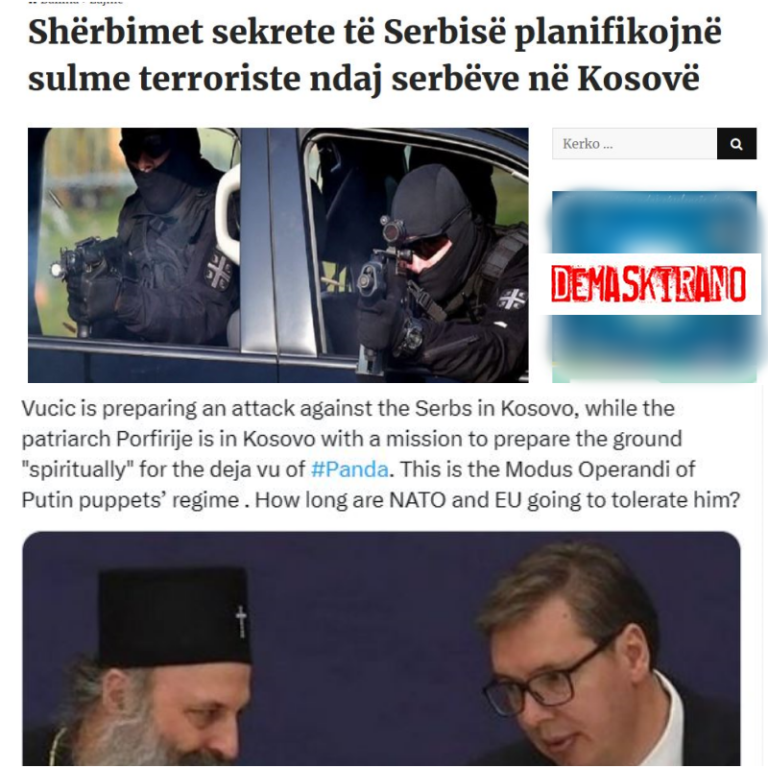Šokantne tvrdnje o navodnim terorističkim planovima srpskih tajnih službi na Kosovu: Neimenovani izvori, antagonizacija srpske zajednice, dezinformacije…