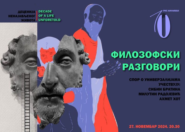 U PKC “Akvarijus” u sredu filozofski razgovori