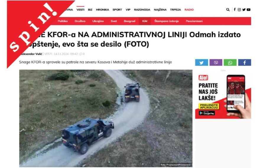 Saopštenja KFOR-a i spektakularni naslovi