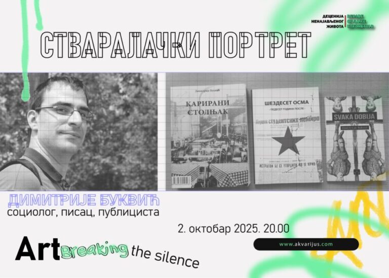Stvaralački portret Dimitrija Bukvića večeras u „Akvarijusu“
