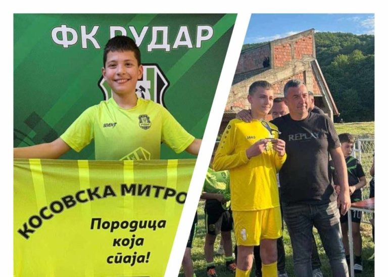 Dvojica mladih fudbalera Rudara na probi u Lučanima