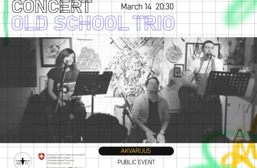 Koncert benda Old school trio u subotu u Akvarijusu