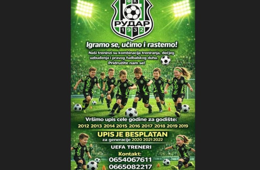 FK Rudar: Upis za nove generacije dečaka i devojčica u školi fudbala