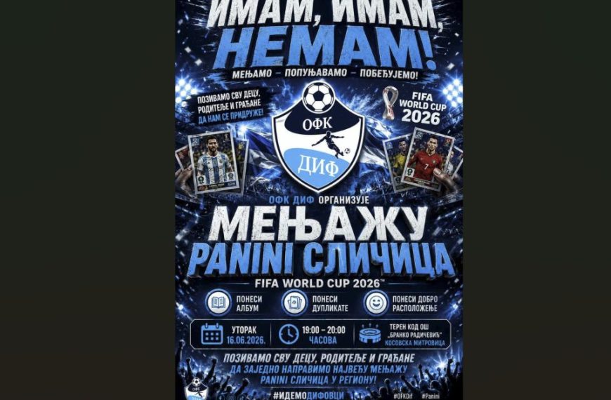 Dif: Menjaža Panini sličica Svetskog prvenstva za decu iz Kosovske Mitrovice i okoline