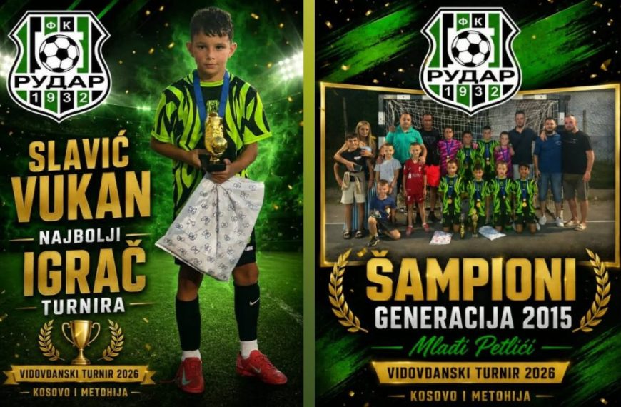 Mladi fudbaleri FK Rudar osvojili prvo mesto na Vidovdanskom turniru u Sočanici