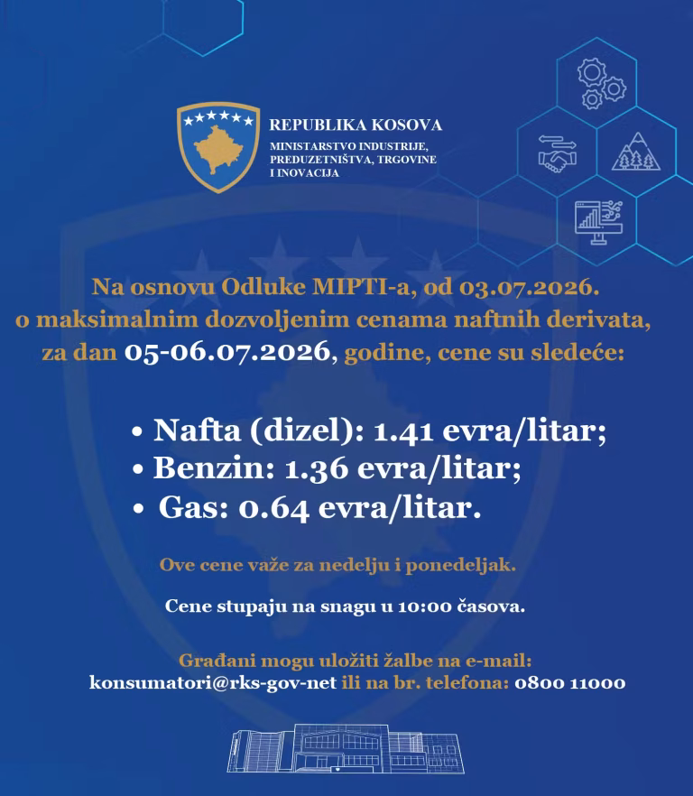 Objavljene cene derivata za danas i sutra