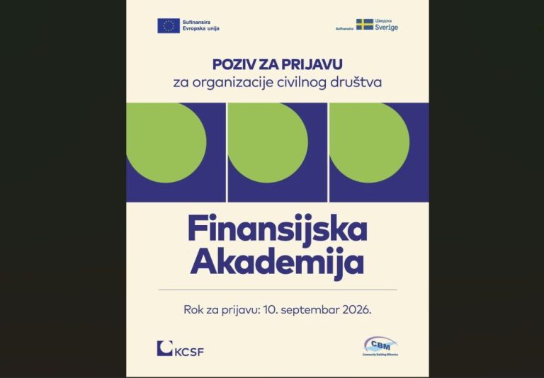 Otvoren poziv za Finansijsku akademiju za organizacije civilnog društva