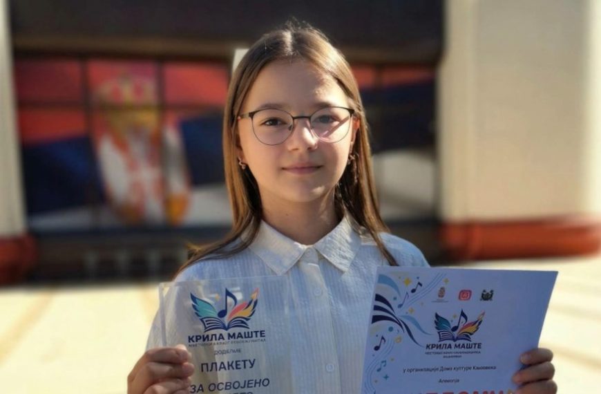 Jefimija Stojković iz Klokota pobedila u recitovanju na festivalu „Na krilima mašte“